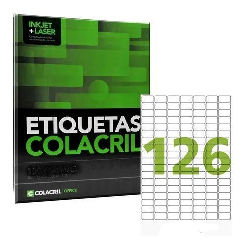 ETIQUETA LASER 126P/FL CA4249 26X15 C/25 COLACRIL Ellos Papelaria
